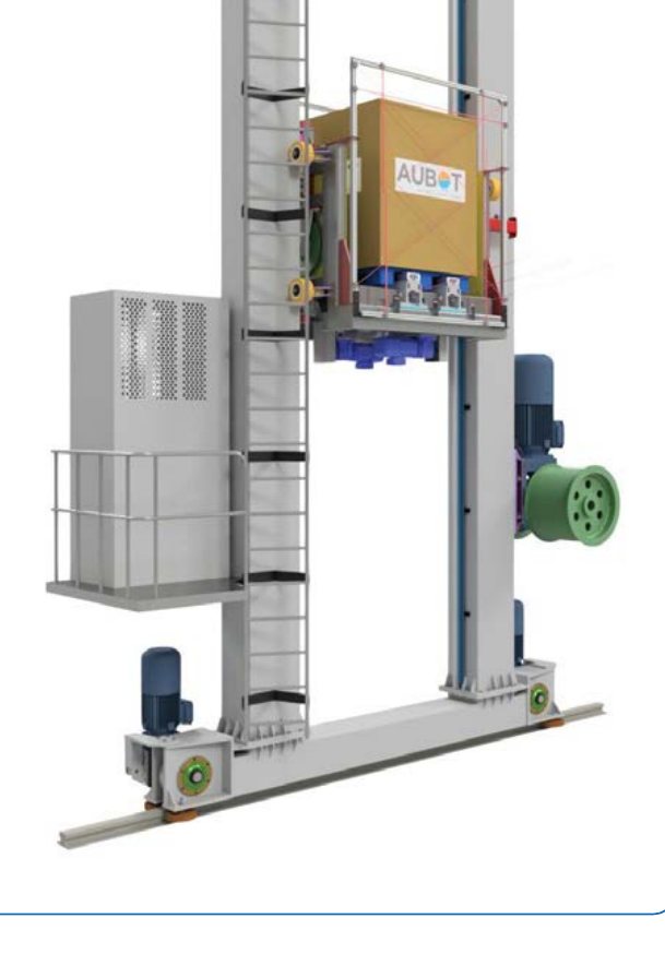 Cần cẩu xếp chồng SC1000 chạy trên ray giữa hai dàn giá
