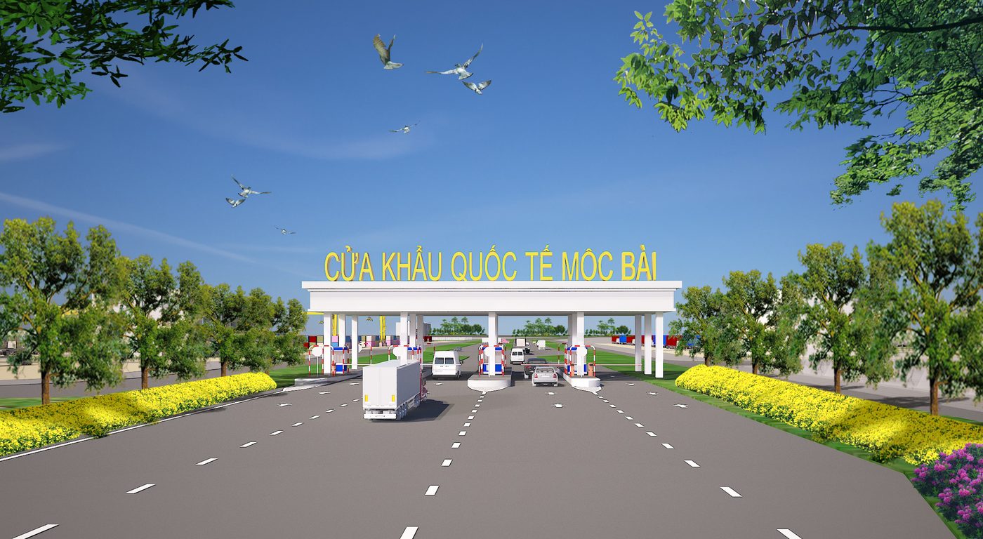 Phối cảnh Bãi đỗ xe, kho và khu vực hậu cần tại cửa khẩu Mộc Bài